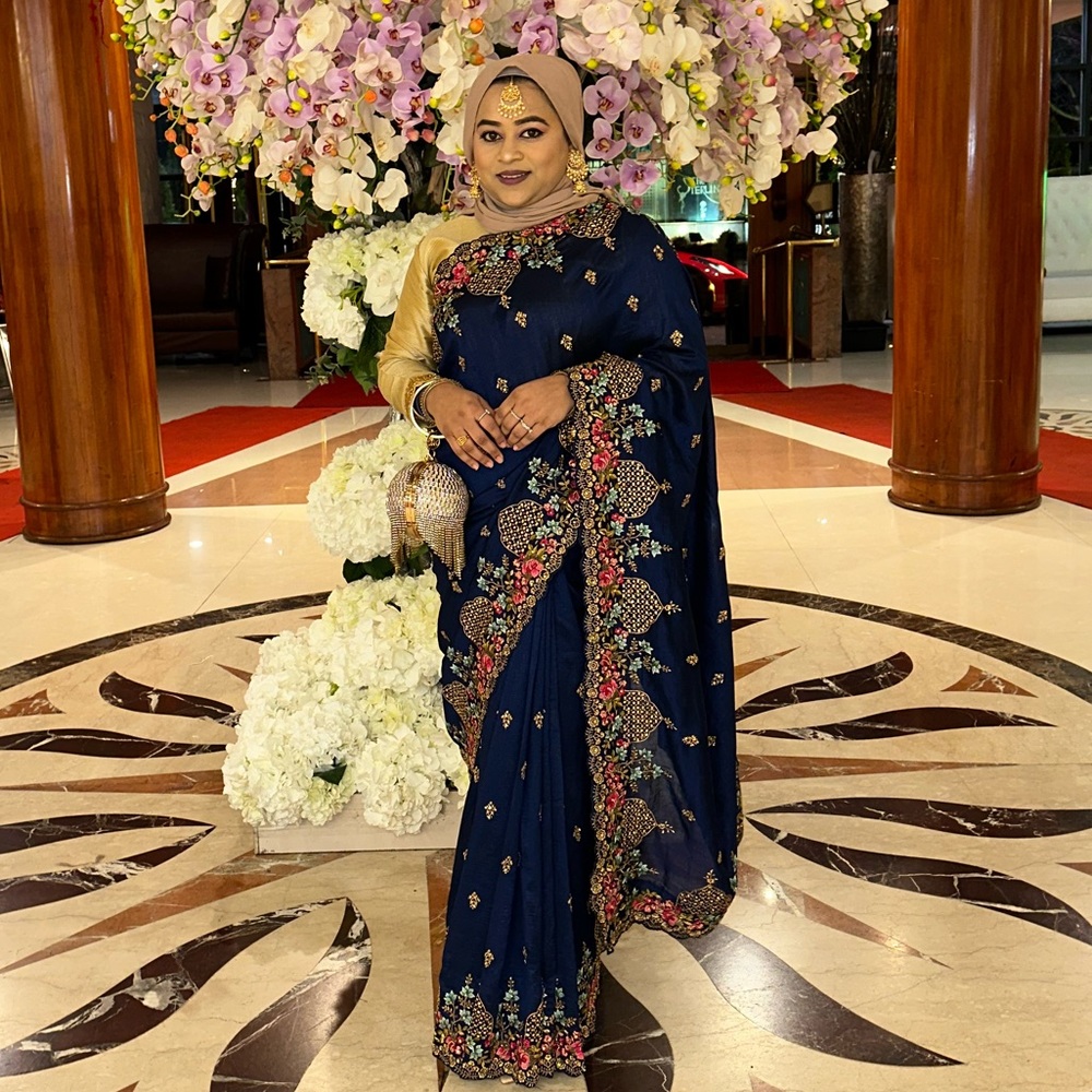 Navy blue saree/ sari